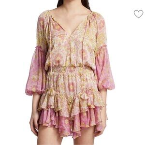 Floral Pink and Green Dress